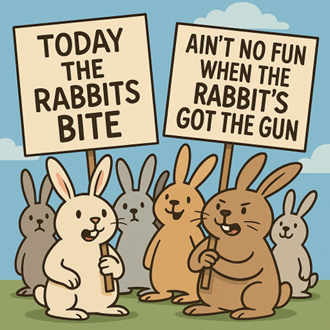 Protesting 'Rabbits' Ain't No Fun When the Rabbit's Got the Gun